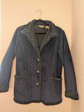 L.L Bean Women's Sherpa Jacket S/P Soft Cozy Cottagecore Winter Travel Unique